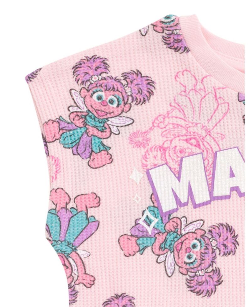 Baby Girls (0M-24M) Abby Cadabby Waffle Knit T-Shirt and Shorts Outfit Set