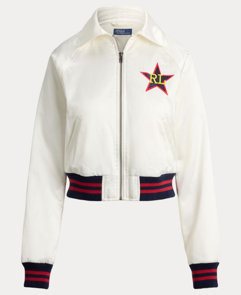 Women's Spread Collar Long-Sleeve Bomber Jacket