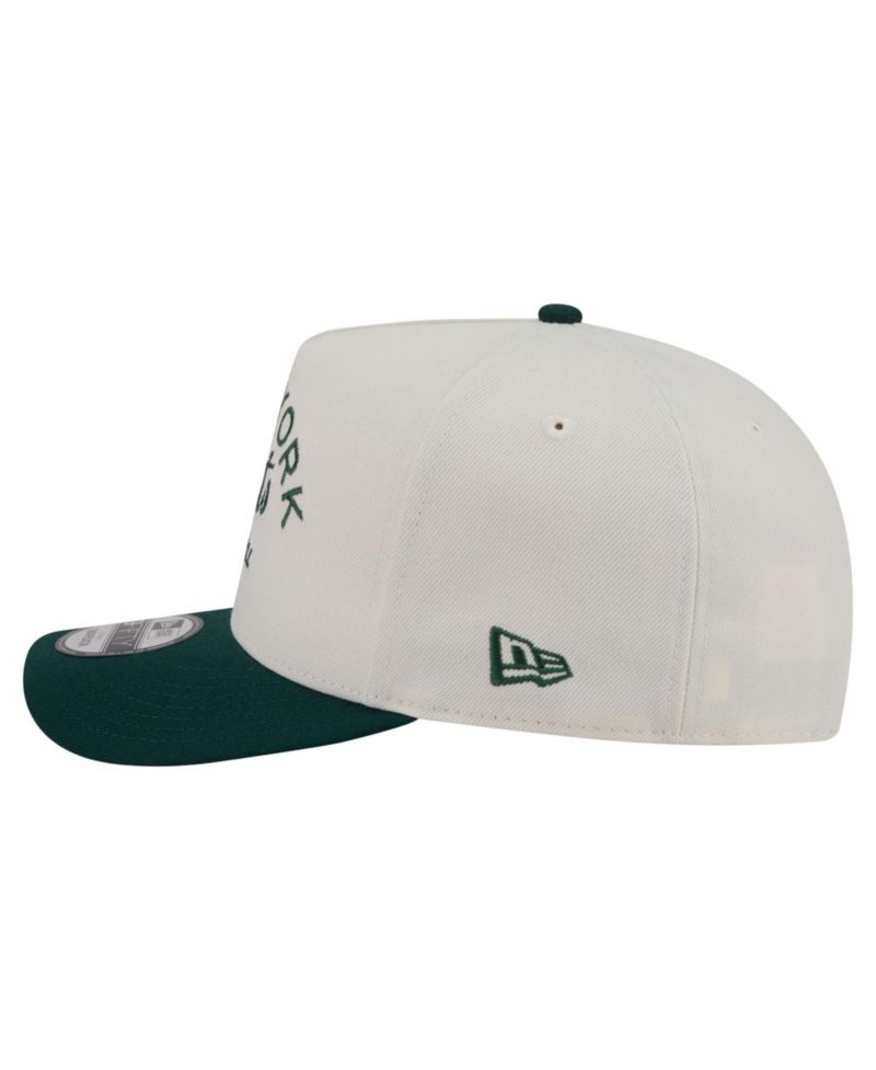 Men's Cream/Dark Green New York Mets Chrome A-Frame 9FIFTY Snapback Hat