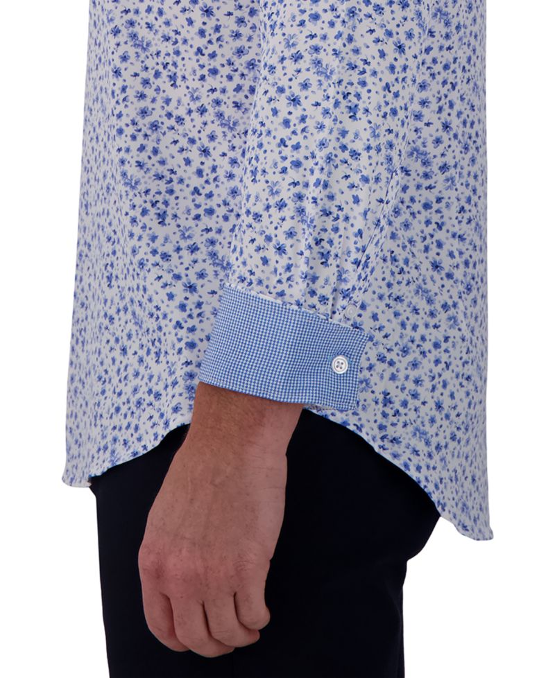Men's Slim-Fit Floral-Print Shirt