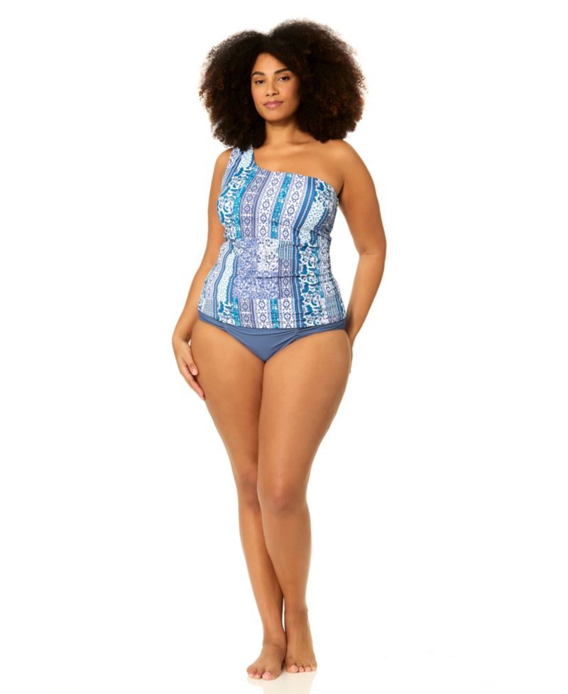 Women's Plus Size Asha Tankini Top and Full-Coverage Bottom