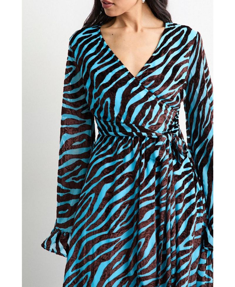 Women's Burnout Velvet Plunge Maxi Dress
