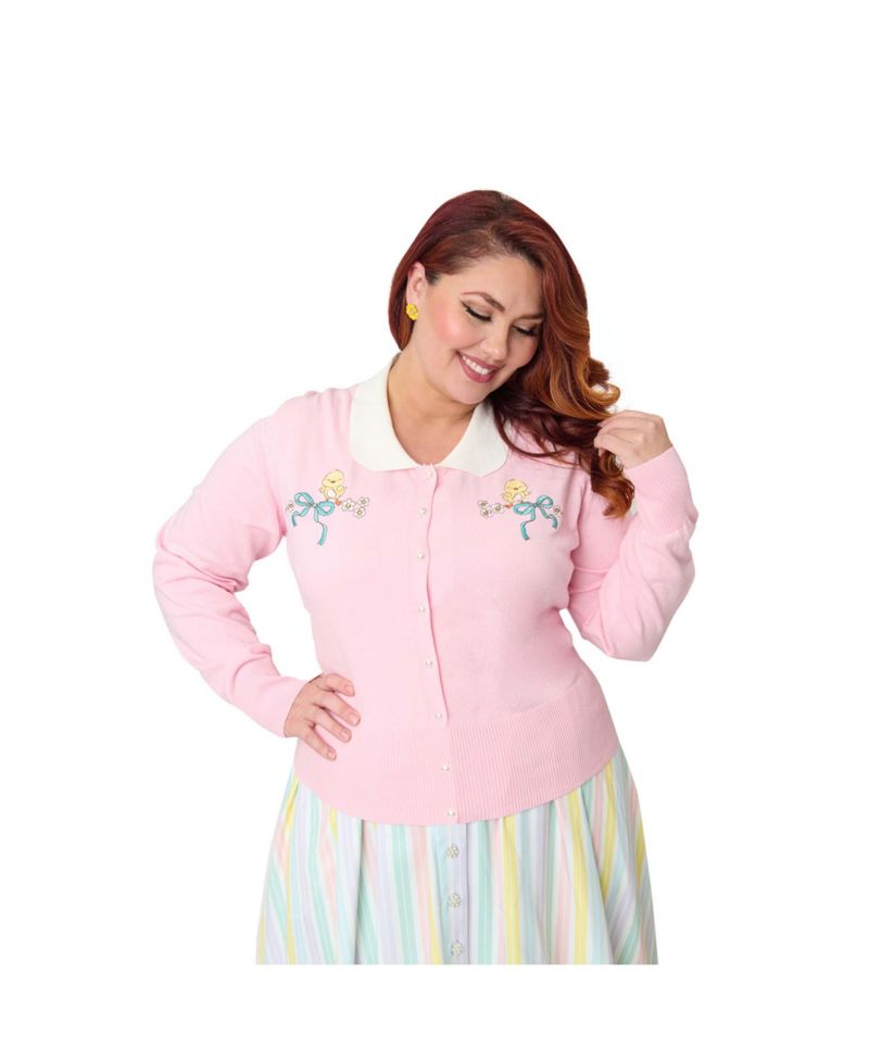 Plus Size Collared Knit Cardigan