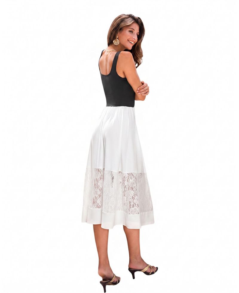 Women's Square Neck Pull-On Unlined Long Dress