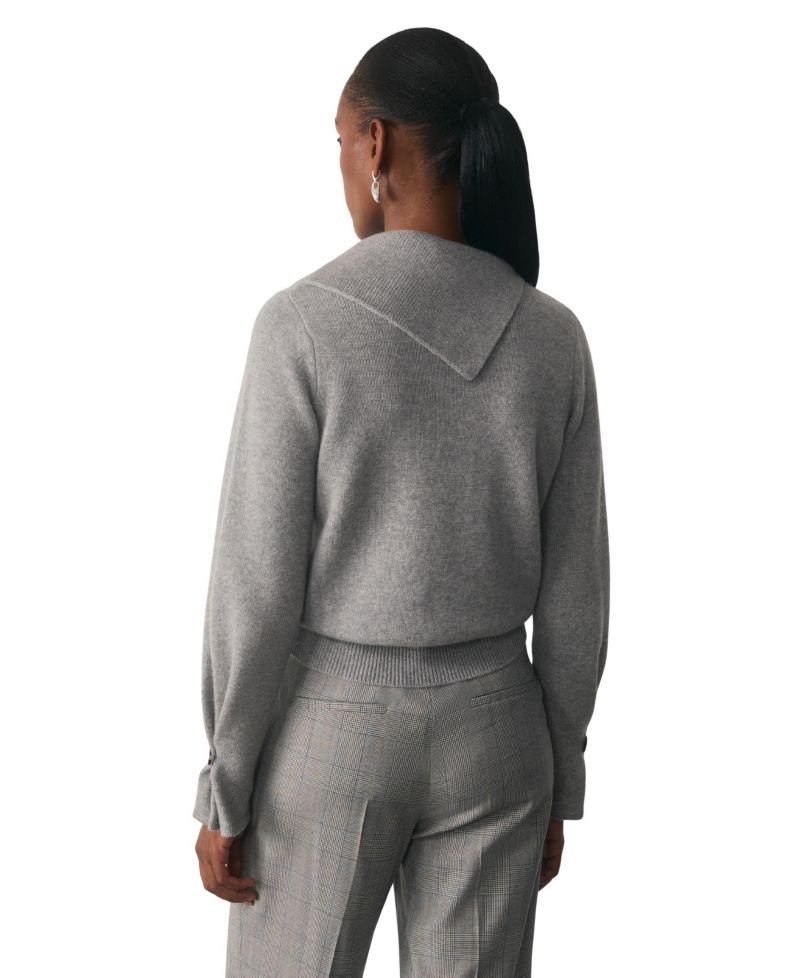 Women's Eloria Asymmetric Neck Cashmere Long-Sleeve Sweater