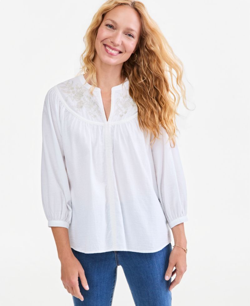 Women's Cotton Embroidered Blouse