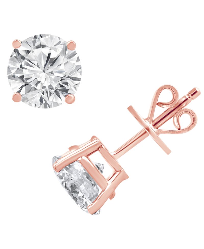 Certified Lab Grown Diamond Stud Earrings (4 ct. t.w.) in 14k White, Yellow or Rose Gold