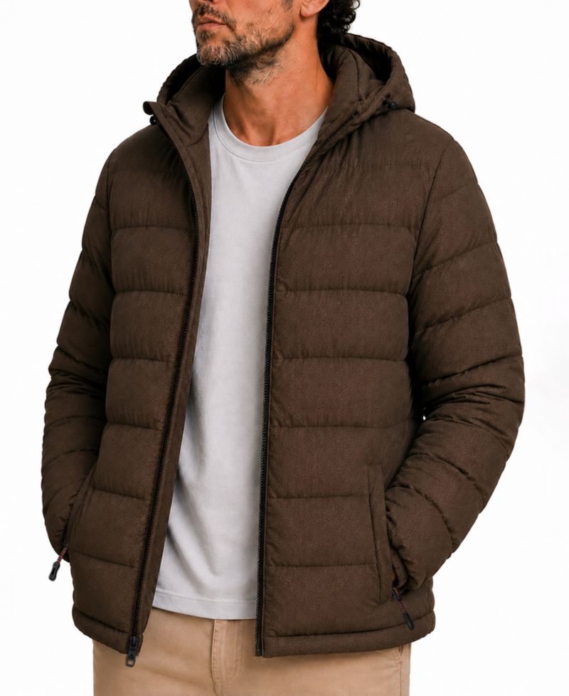 Men's Stretch Insulated Hooded Puffer Jacket