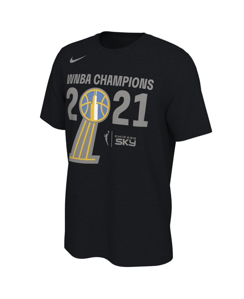Men's Black Chicago Sky 2021 WNBA Champions Trophy Banner T-shirt