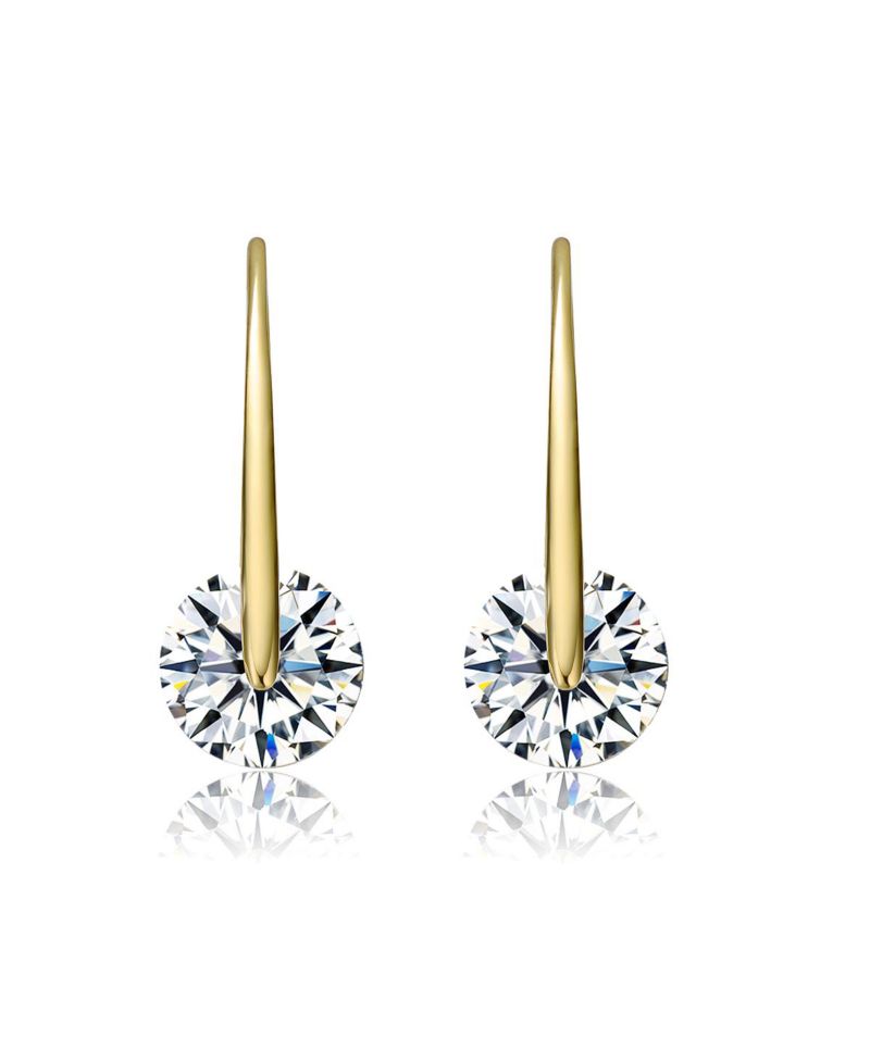 Stylish Modernized Solitaire Drop Earrings