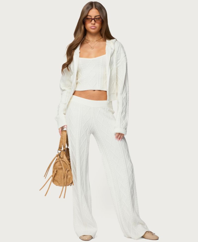 Women's Louise Straight Leg Cable Knit Pants