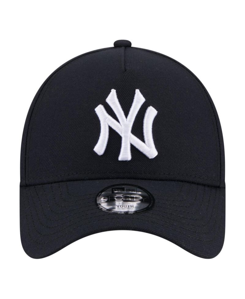 Big Boys and Girls Navy New York Yankees 9FORTY A-Frame Adjustable Hat