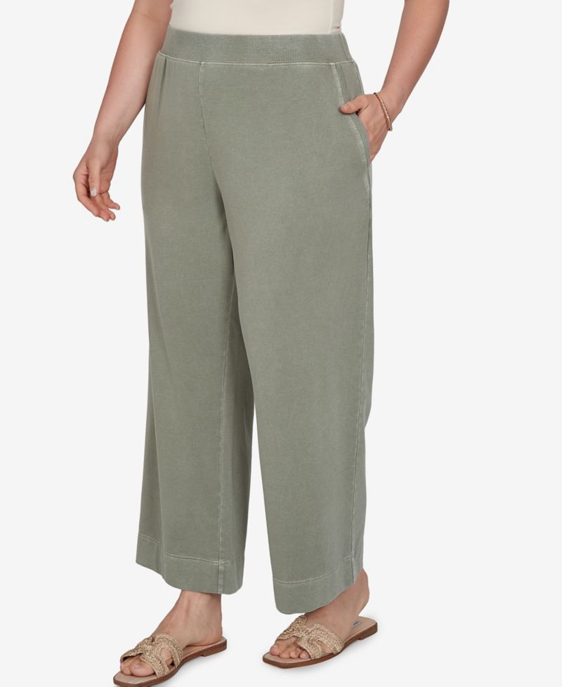 Plus Size Snow Wash Elastic Waistband Pants