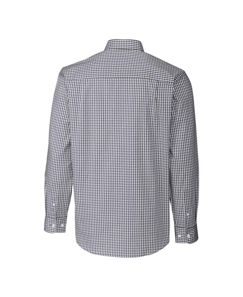Men's Charcoal Georgia Bulldogs Alumni Logo Easy Care Stretch Gingham Dress Shirt