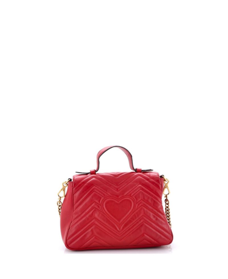 Small GG Marmont Top Handle Flap Bag Matelasse Leather