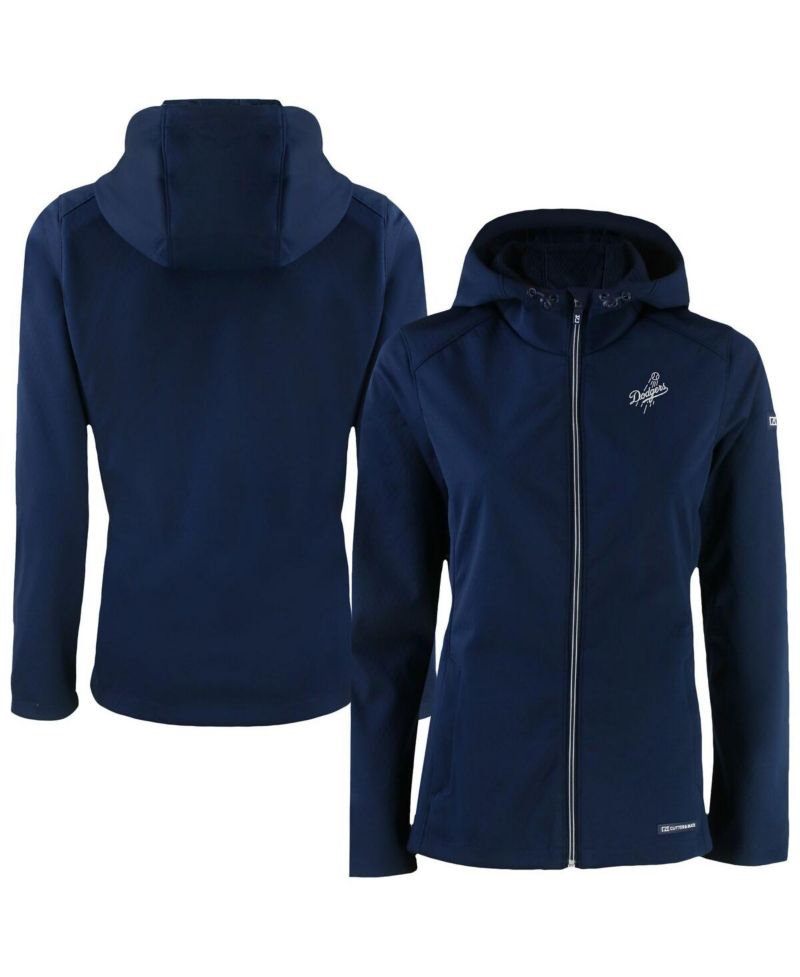 Women's Navy Los Angeles Dodgers Evoke Eco Softshell Full-Zip Hoodie Jacket