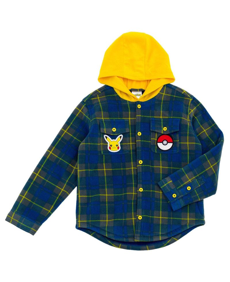 Boy's (5-12) Pikachu Hooded Fleece Shacket