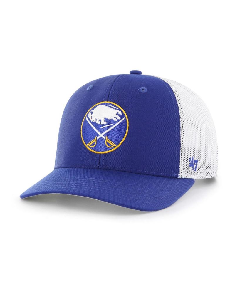 Men's Royal/White Buffalo Sabres Logo Trucker Adjustable Hat
