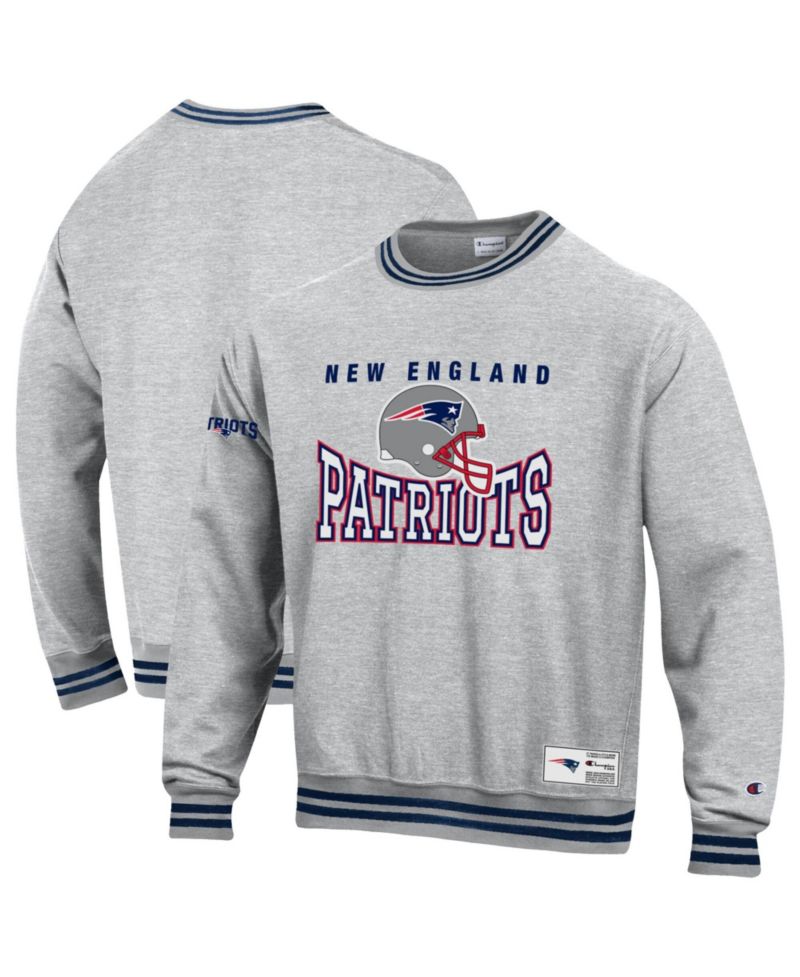Men's Gray New England Patriots Reverse Weave Fleece Sweatshirt