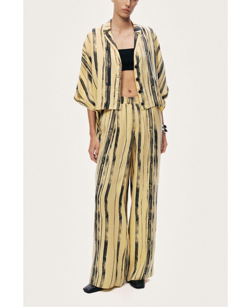 Women's Striped Wide-Leg Pants