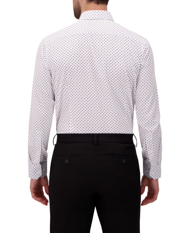 Men's 4-Way Geometric-Print Button-Front Woven Dress Shirt