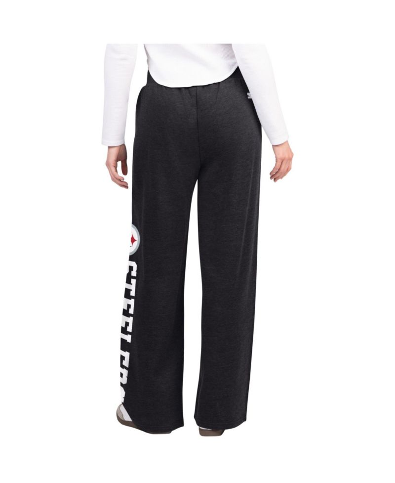 Women's Black Pittsburgh Steelers Field Wide Leg Sweatpants