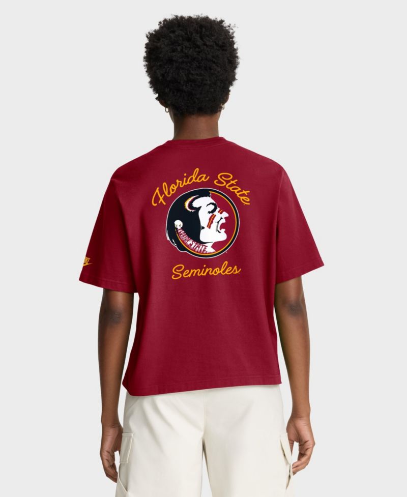 Women's Garnet Florida State Seminoles Legacy Pocket Boxy T-Shirt
