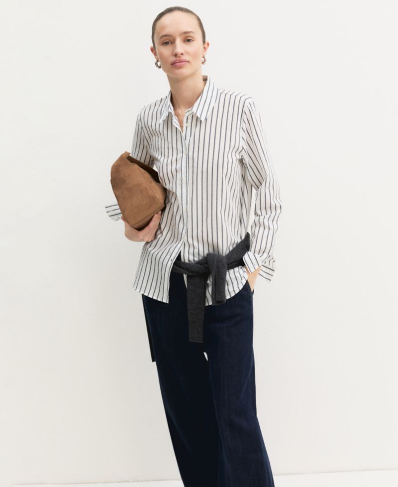 Women's Emmguglia Long-Sleeve Striped Cotton-Blend Button-Up Shirt
