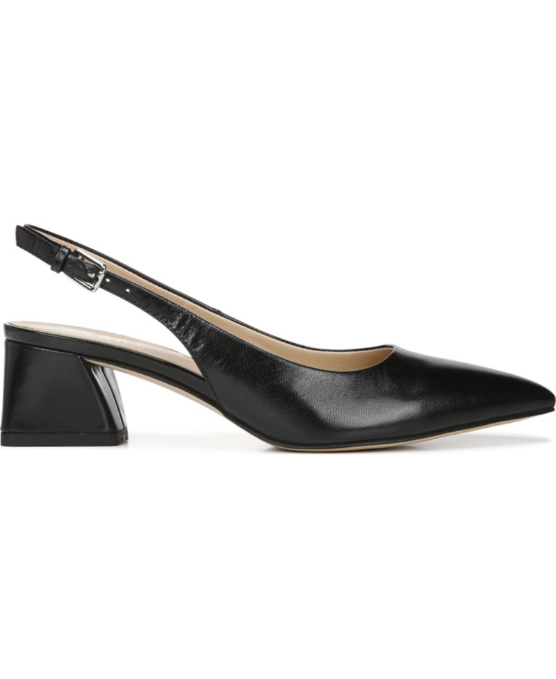 Women's Racer Pointed Toe Block Heel Slingback Pumps