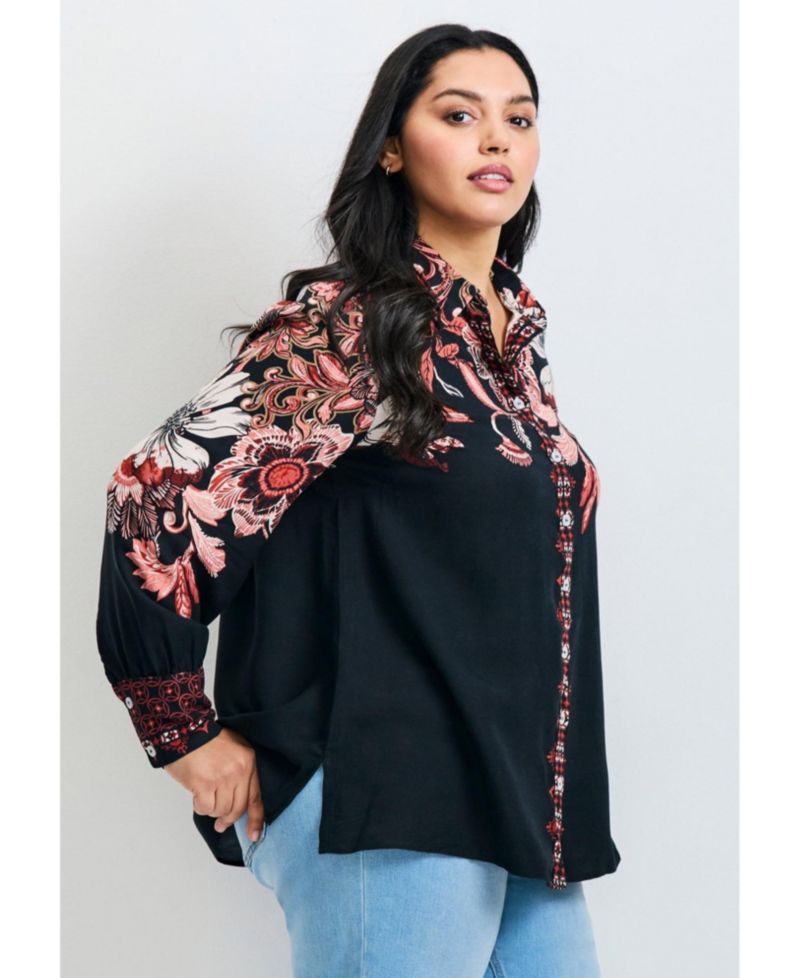 Women's Plus Size La Luna Button Down Shirt