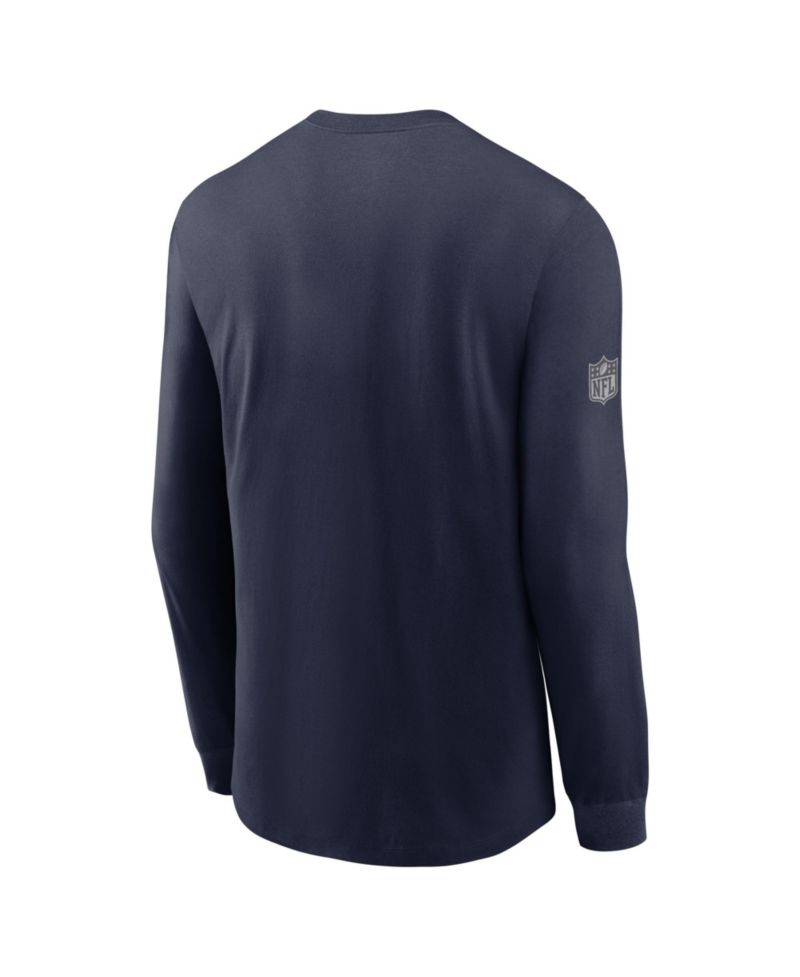 Men's Navy Dallas Cowboys Sideline Bold Arch Star Dri-FIT Long Sleeve T-Shirt