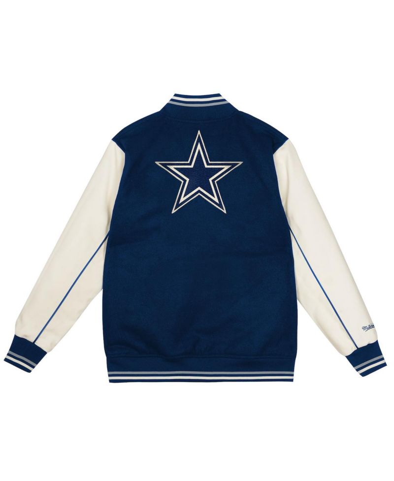 Big Boys and Girls Navy/Cream Dallas Cowboys Full-Snap Varsity Jacket