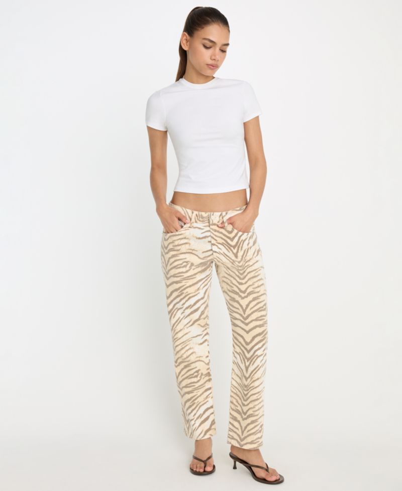 Women's Good Vintage-Inspired Straight Tiger Print Jeans
