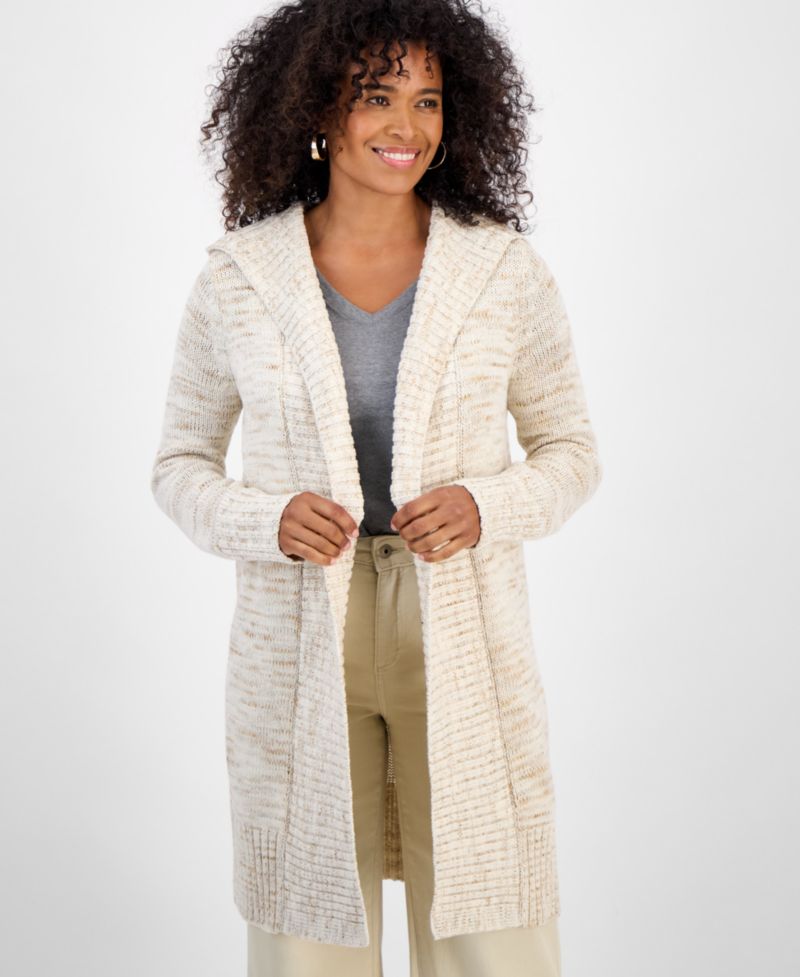 Women's Hooded Open-Front Cardigan