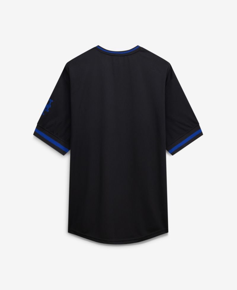 Men's Black New York Mets Big & Tall Pop Texture V-Neck T-Shirt