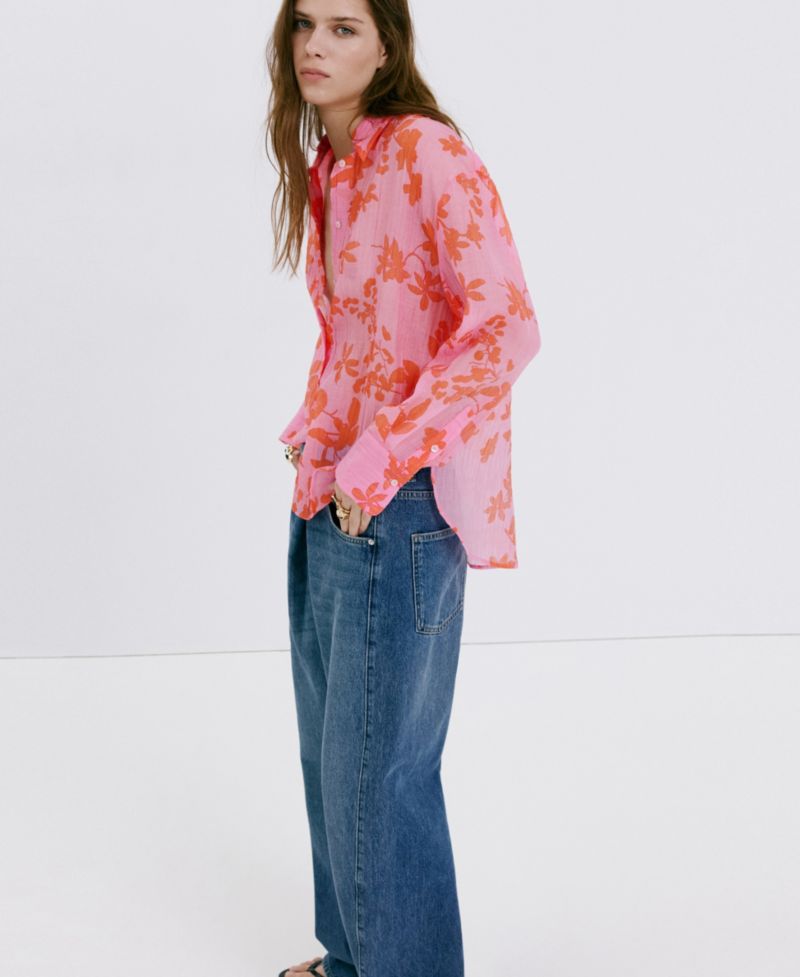 Women's Floral-Printed Lyocell Shirt