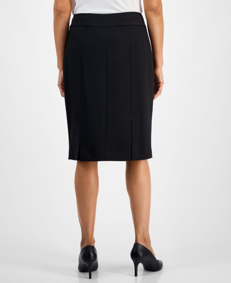 Women's Houndstooth Jacket & Pleated Pencil 2 Piece Skirt Suit