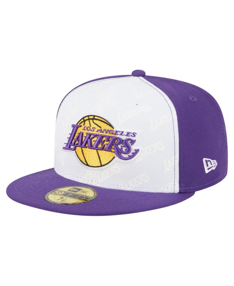 Men's White/Purple Los Angeles Lakers Repeat 59Fifty Fitted Hat
