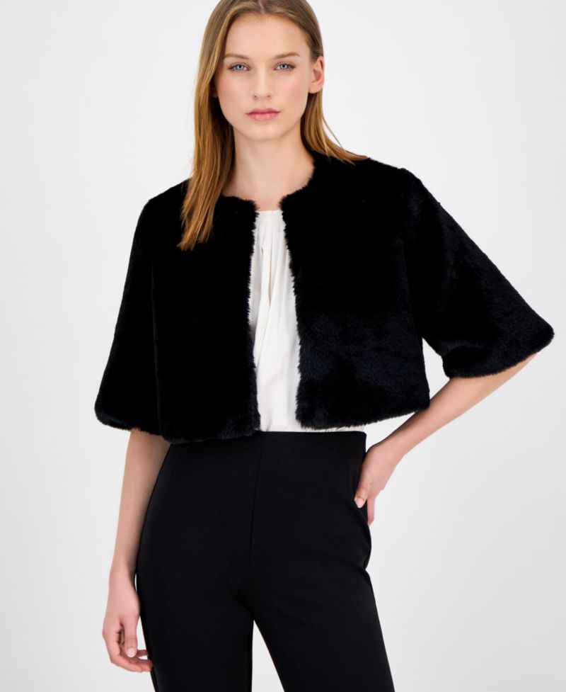 Women's Faux Fur Open Front Shrug