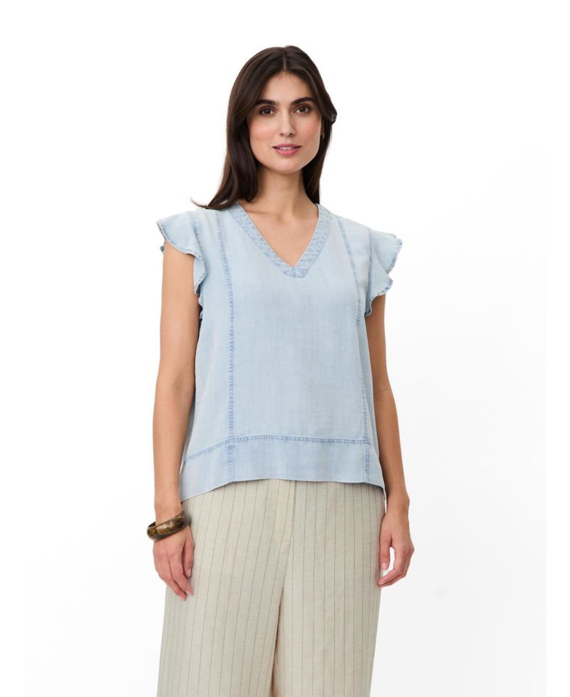 Women's Madalali Denim V-Neck Blouse