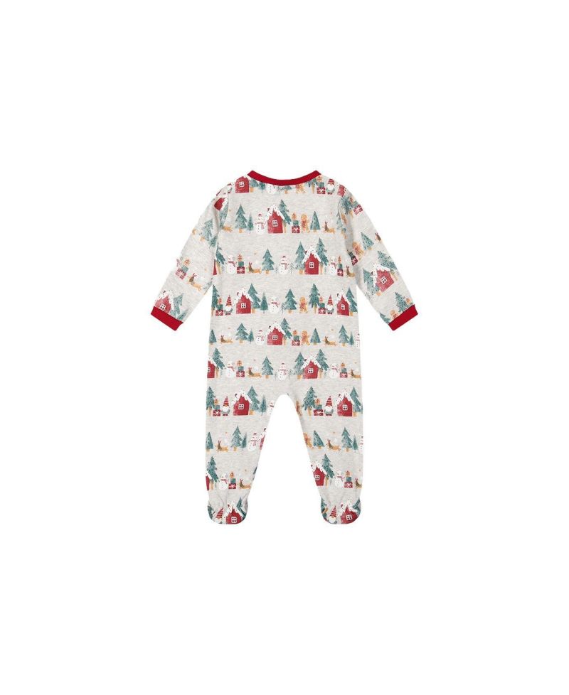 Baby 3M-24M Unisex Cotton One Piece Christmas Pajama Christmas Print