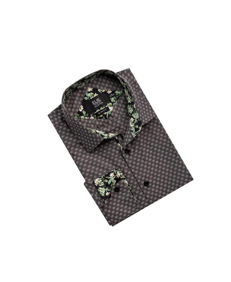 Men's Slim Fit Jacquard Dot Button-Down Shirt