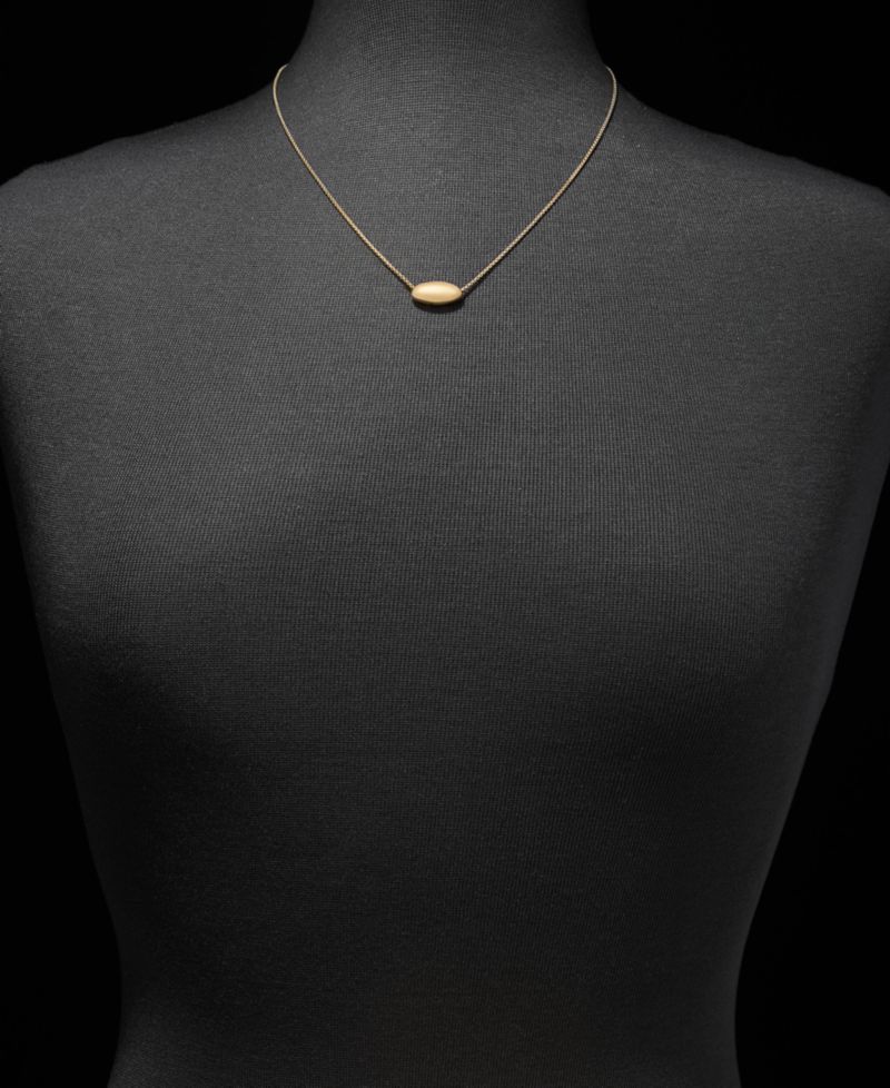 Metal-Tone Puffy Pear Pendant Necklace