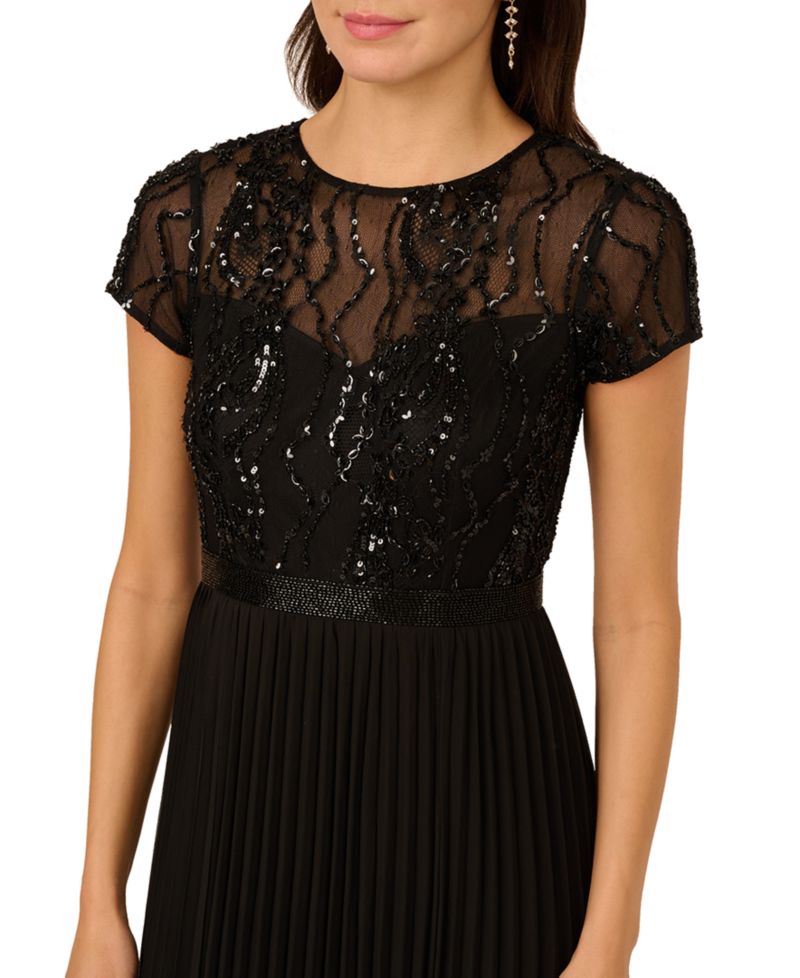 Women's Bead Pleat Long Dress
