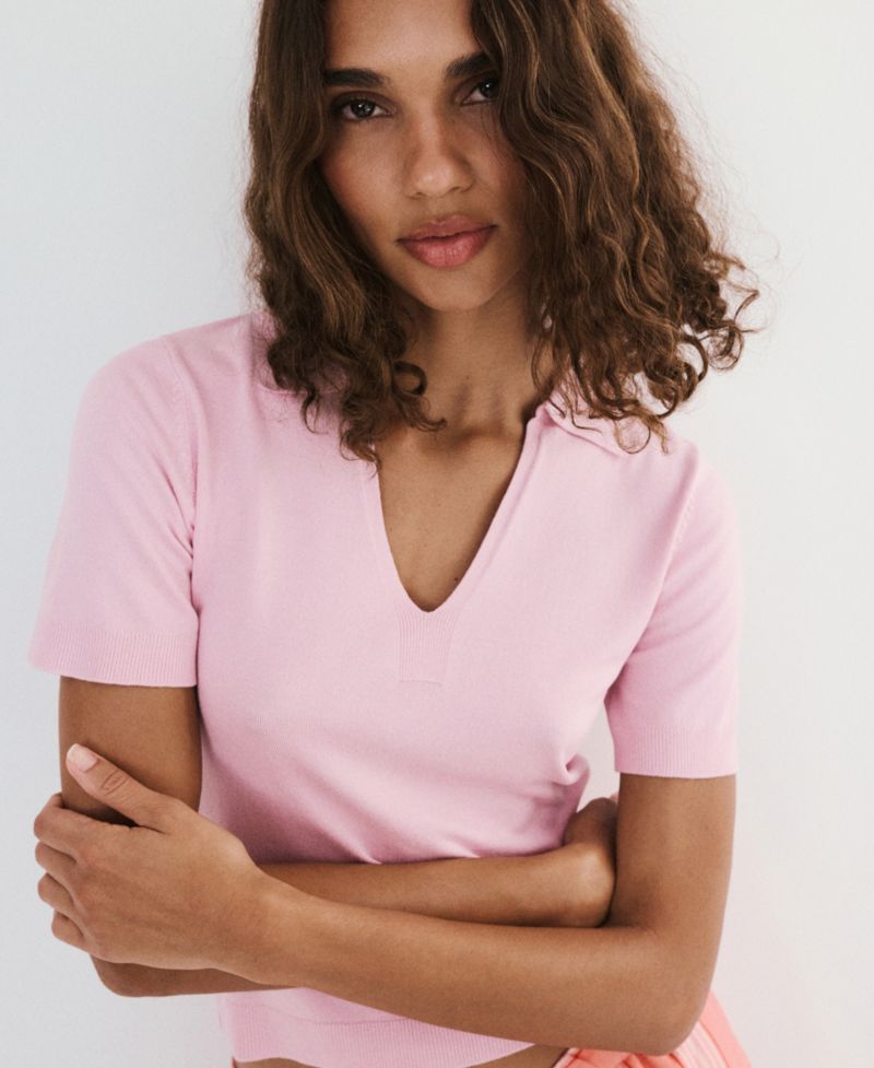 Women's Fine-Knit Polo Shirt