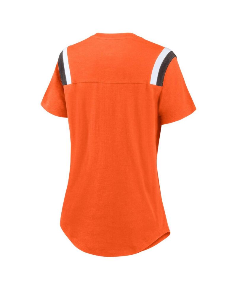 Women's Orange Cleveland Browns Historic Slub Fashion T-Shirt