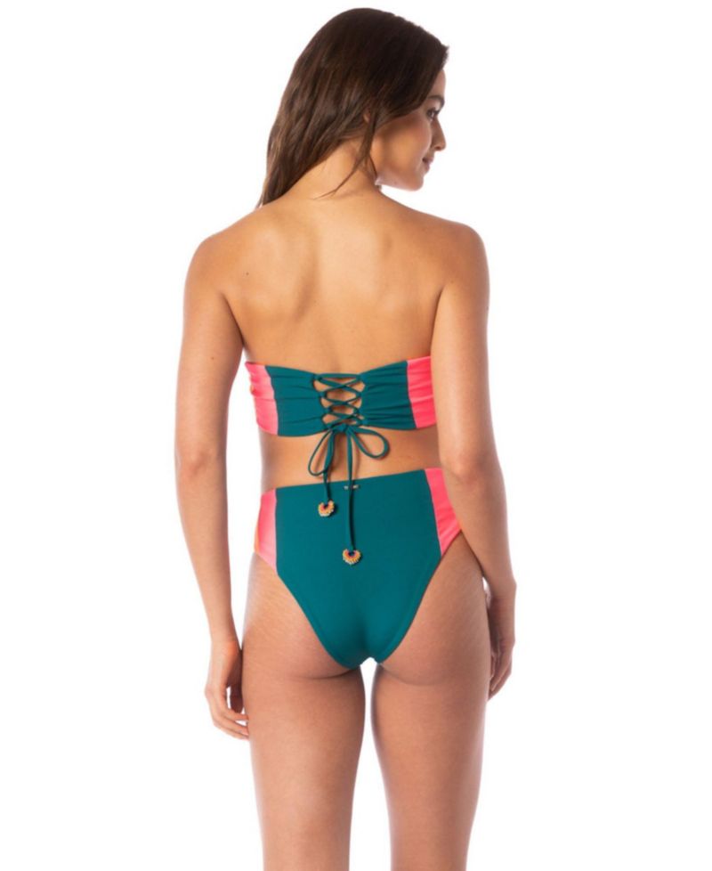 Women's Verdant Breeze Nomad Strapless Bandeau Reversible Bikini Top