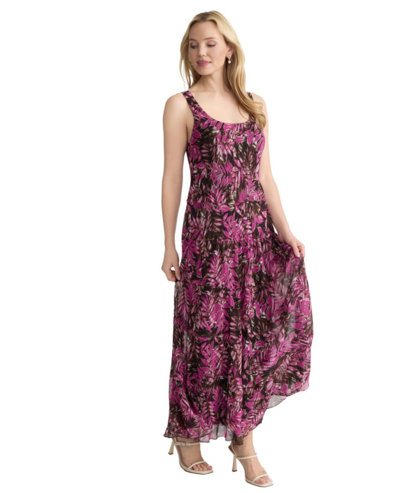 Petite Printed Scoop Neck Maxi Dress