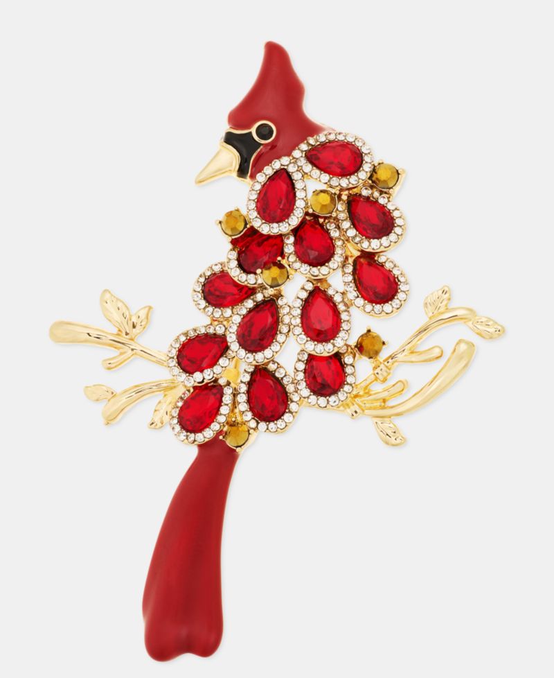 Pav&eacute; & Stone Cardinal Pin
