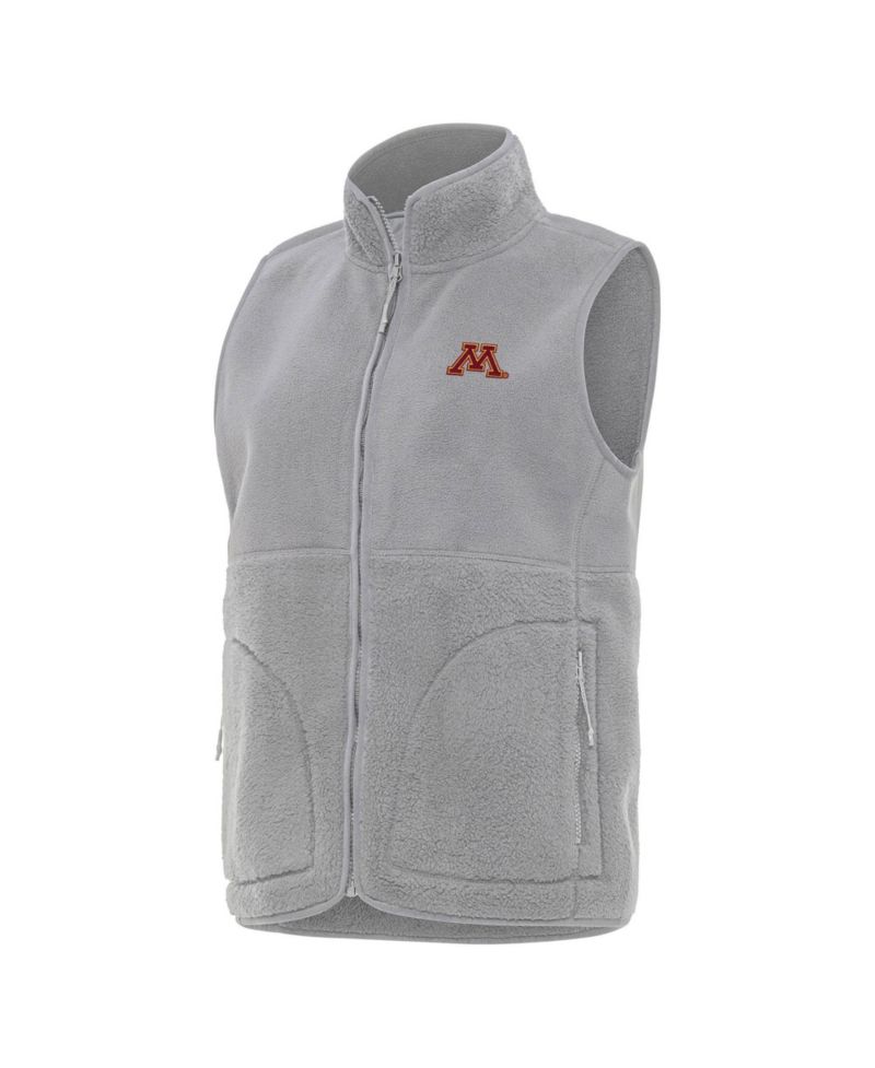 Women's Gray Minnesota Golden Gophers Nostalgic Full-Zip Vest